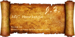 Jó Henrietta névjegykártya