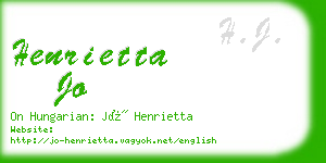 henrietta jo business card